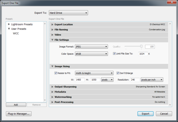 lightrom-export-preset