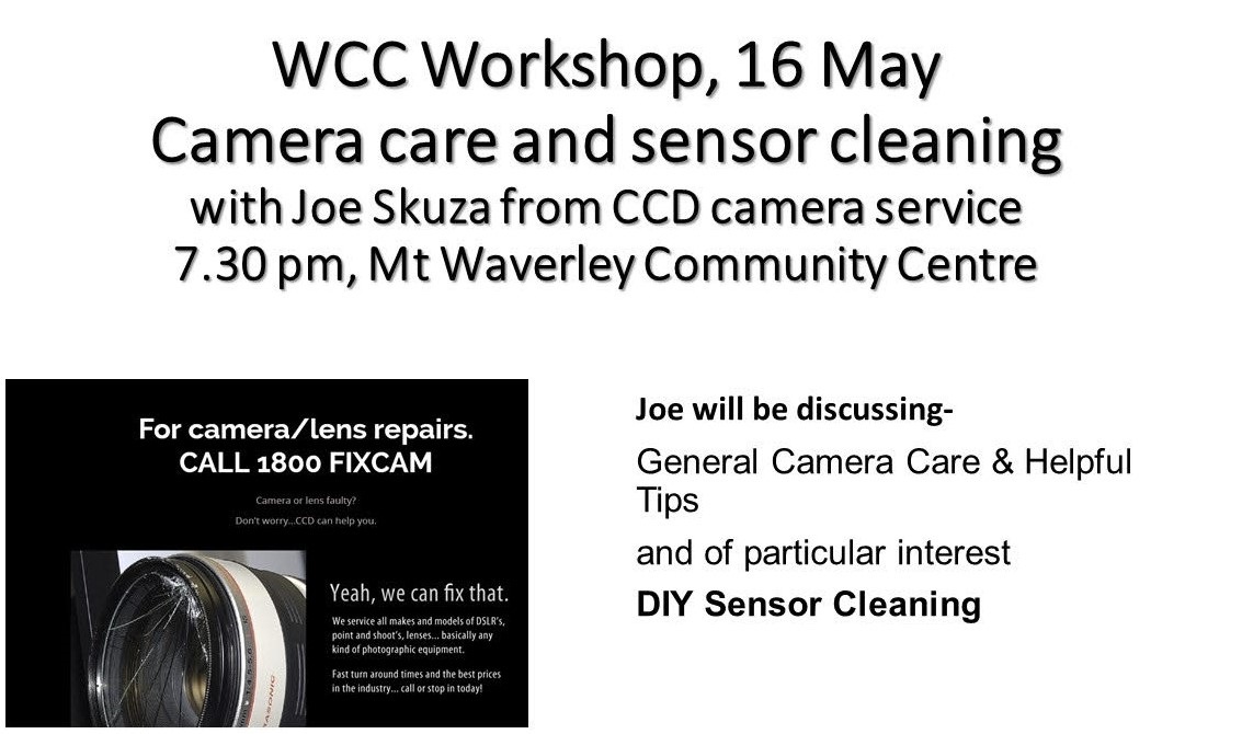 Camera care including sensor cleaning May 2023 Waverley Camera Club